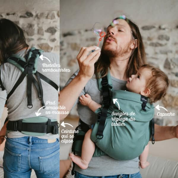 Porte-Bébé Physiologique Néo+ V2  Eucalyptus – NEOBULLE